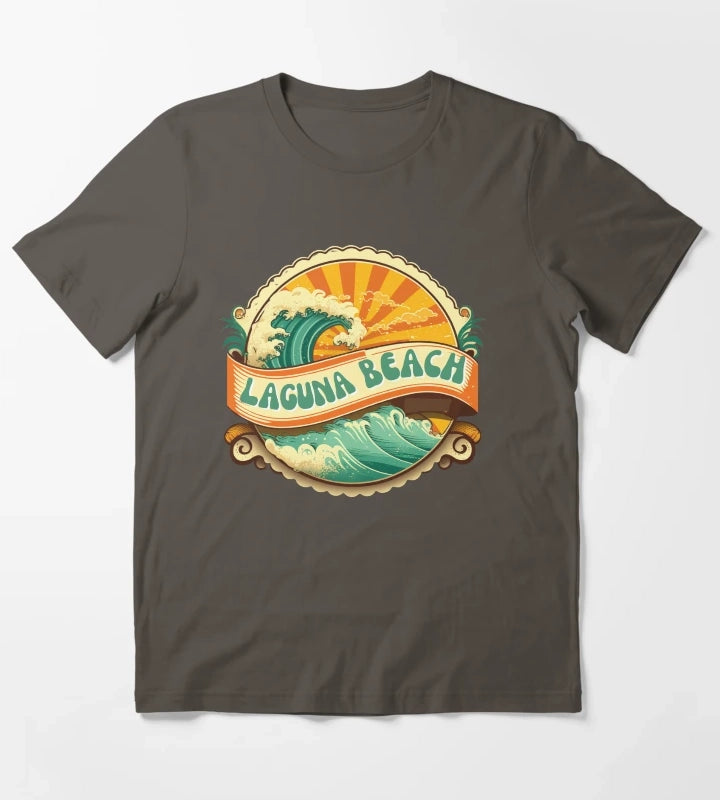Laguna Beach Retro T-Shirt Dark Grey