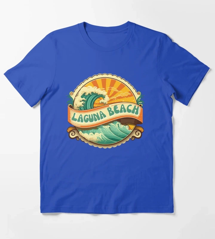 Laguna Beach Retro T-Shirt Blue