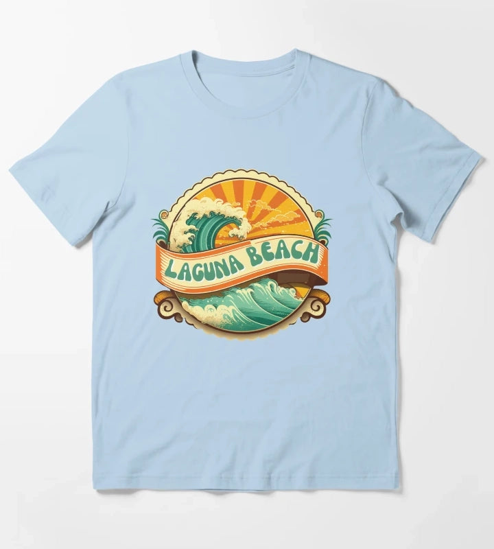 Laguna Beach Retro T-Shirt Sky Blue