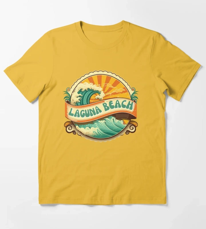 Laguna Beach Retro T-Shirt Yellow