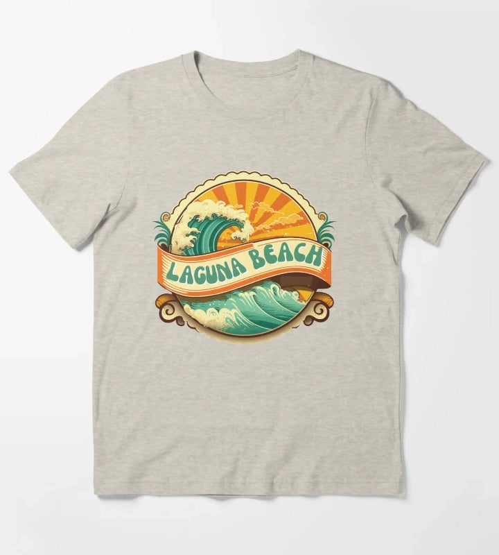 Laguna Beach Retro T-Shirt Cream
