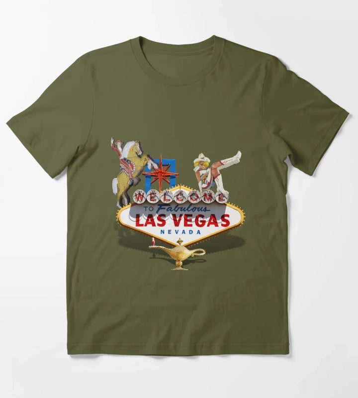 Las Vegas Welcome Sign T-Shirt Olive Green