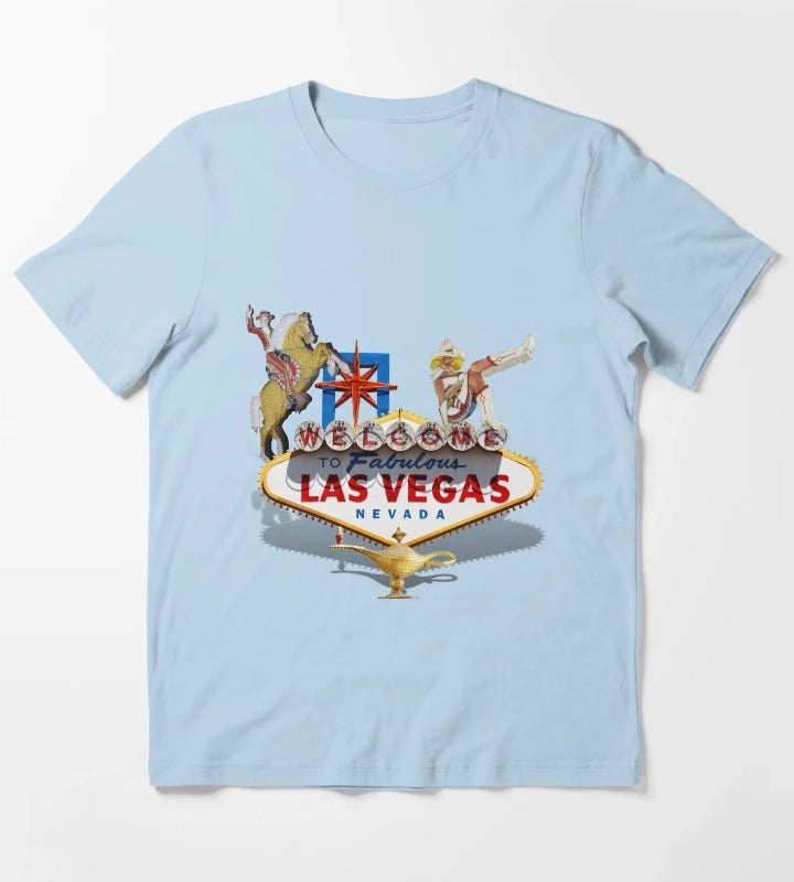 Las Vegas Welcome Sign T-Shirt Sky Blue