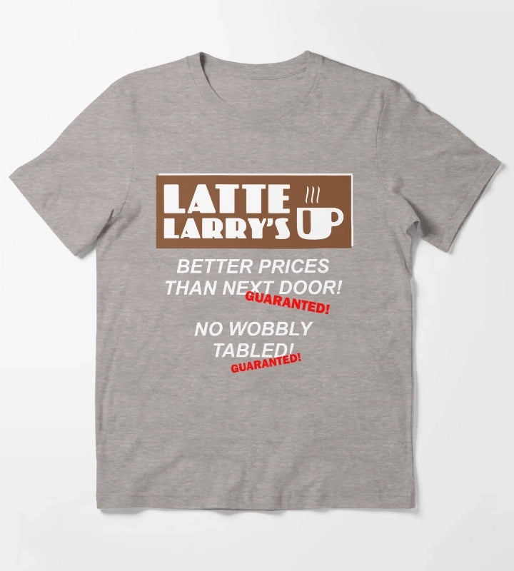 Latte Larrys Coffee Shop T-Shirt Heather Grey
