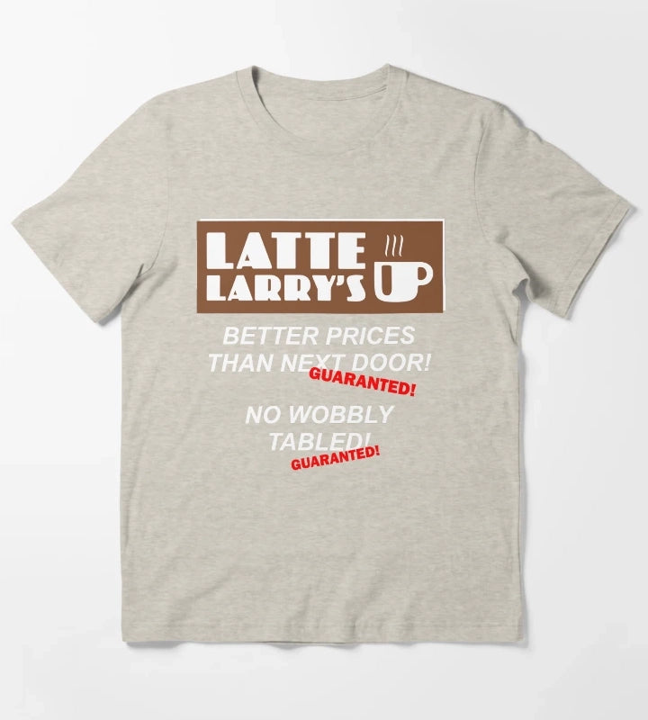 Latte Larrys Coffee Shop T-Shirt Cream