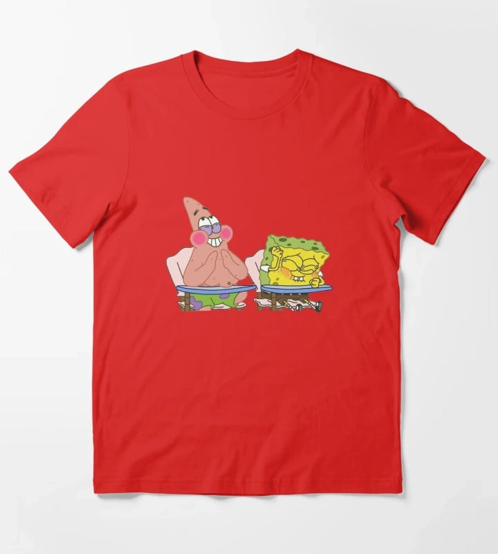 Laughing Spongebob and Patrick T-Shirt Red