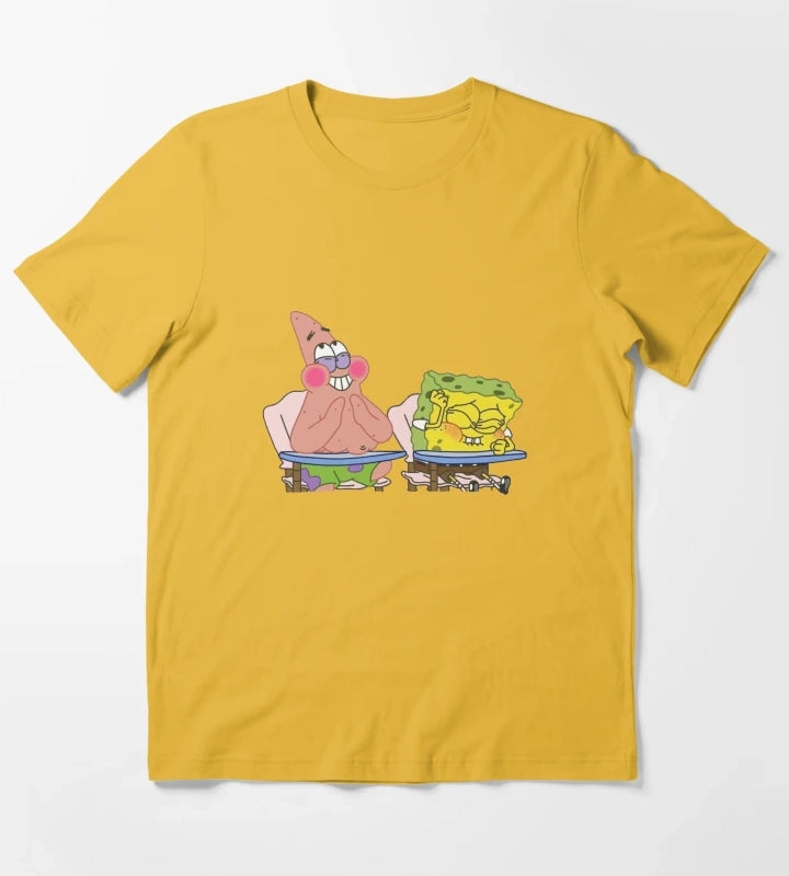 Laughing Spongebob and Patrick T-Shirt Yellow
