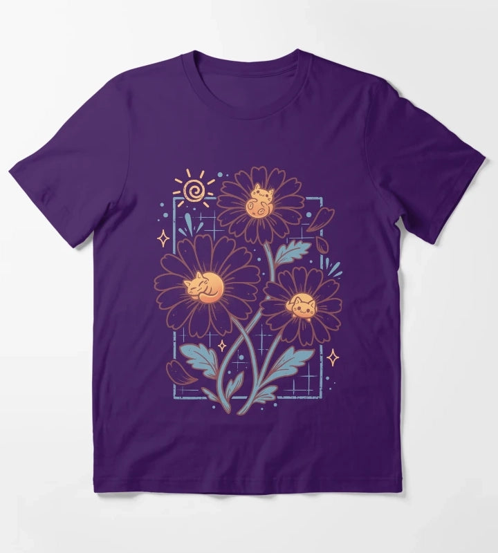 Lazy Daisy Cats T-Shirt Purple