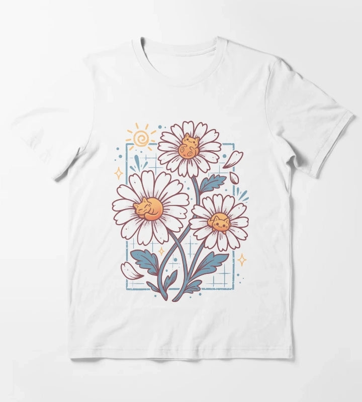 Lazy Daisy Cats T-Shirt White