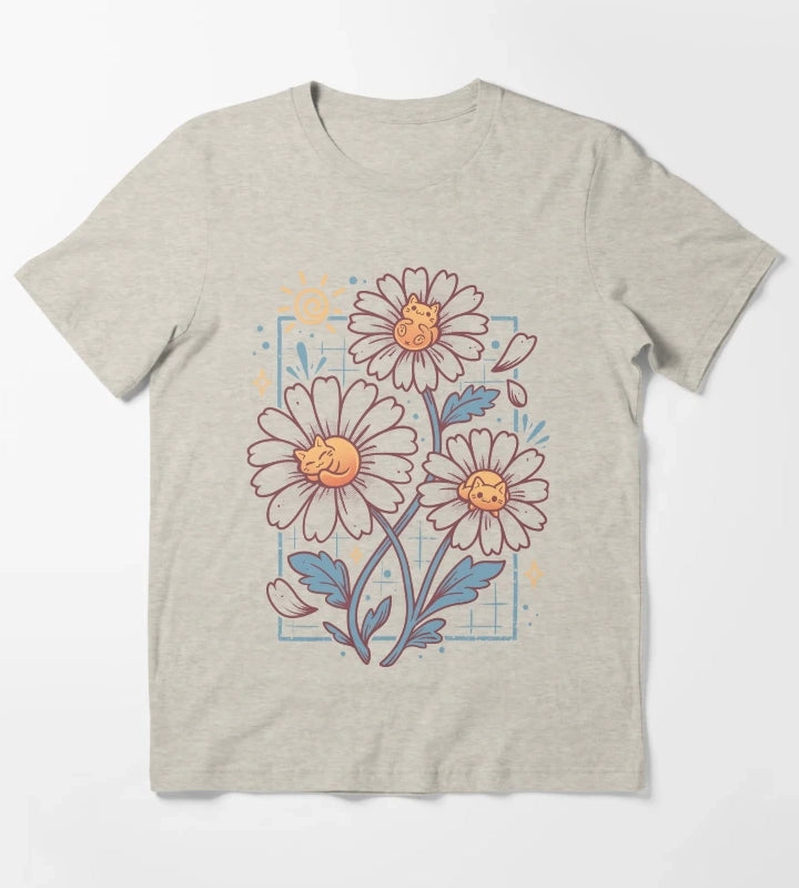 Lazy Daisy Cats T-Shirt Cream