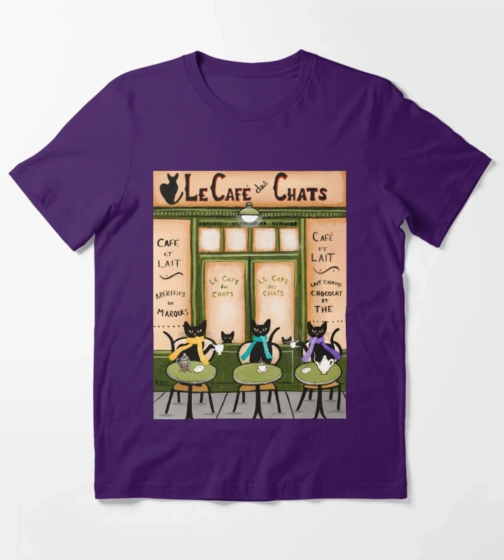 Le Cafe des Chats T-Shirt Purple