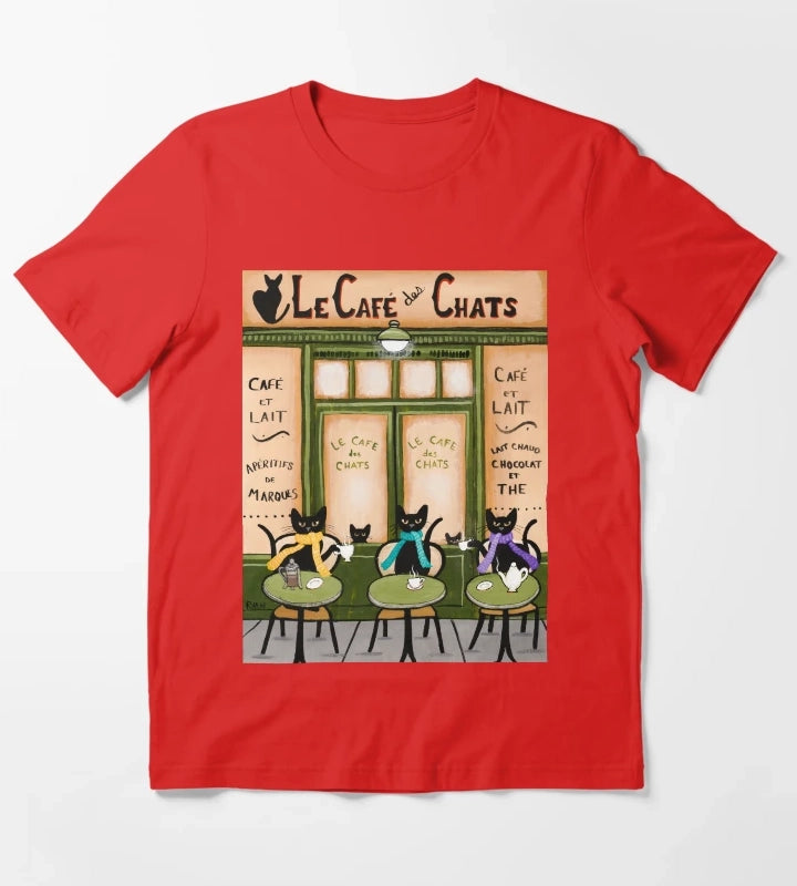 Le Cafe des Chats T-Shirt Red