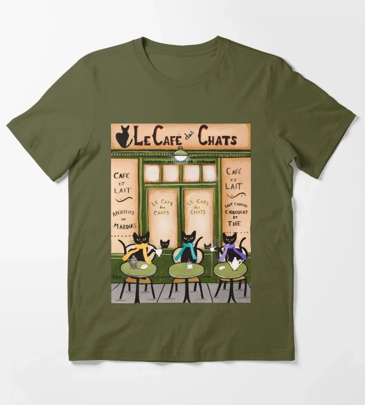 Le Cafe des Chats T-Shirt Olive Green