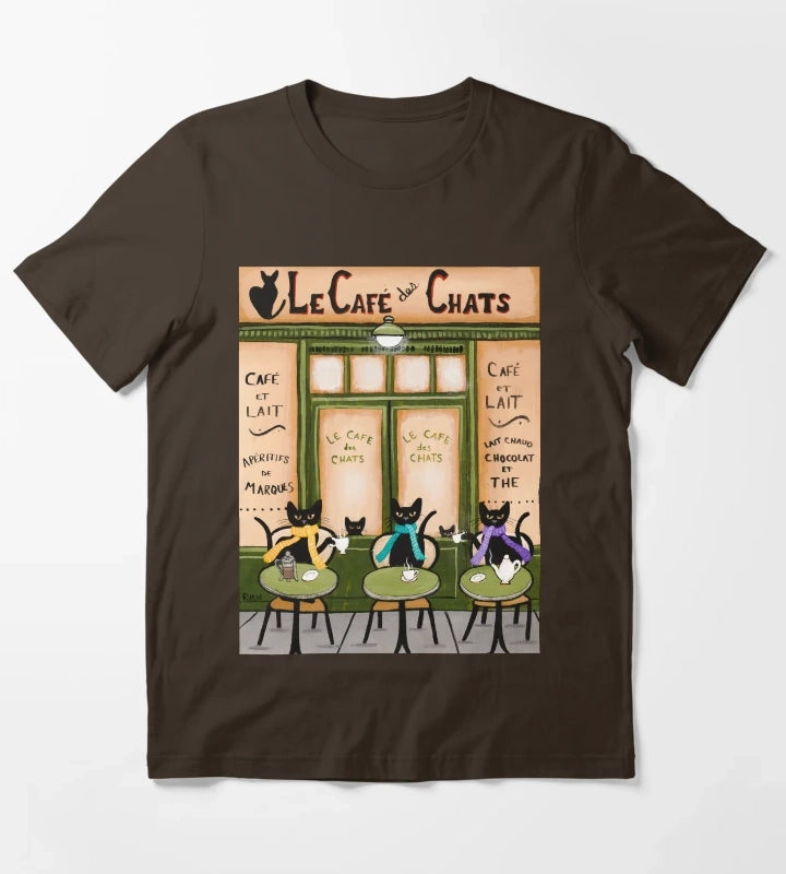 Le Cafe des Chats T-Shirt Brown