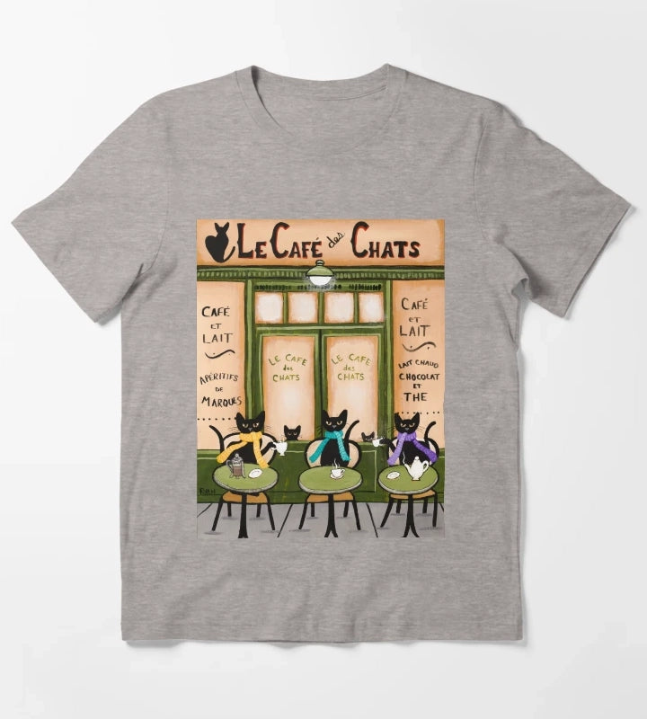 Le Cafe des Chats T-Shirt Heather Grey