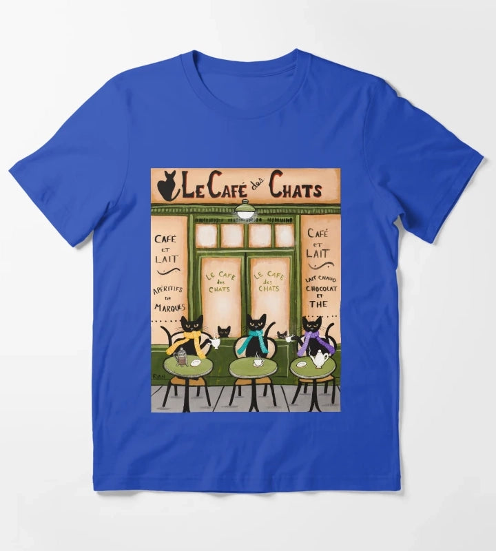 Le Cafe des Chats T-Shirt Blue