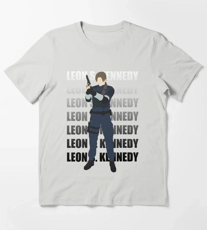 Leon Kennedy Residen Evil 2 T-Shirt Light Grey