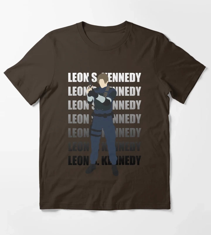 Leon Kennedy Residen Evil 2 T-Shirt Brown