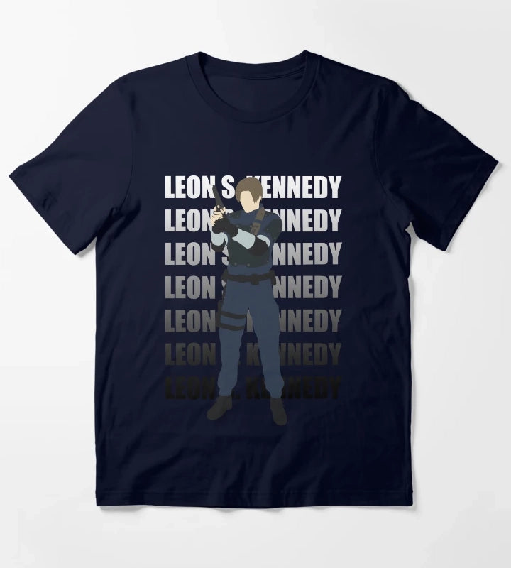 Leon Kennedy Residen Evil 2 T-Shirt Navy