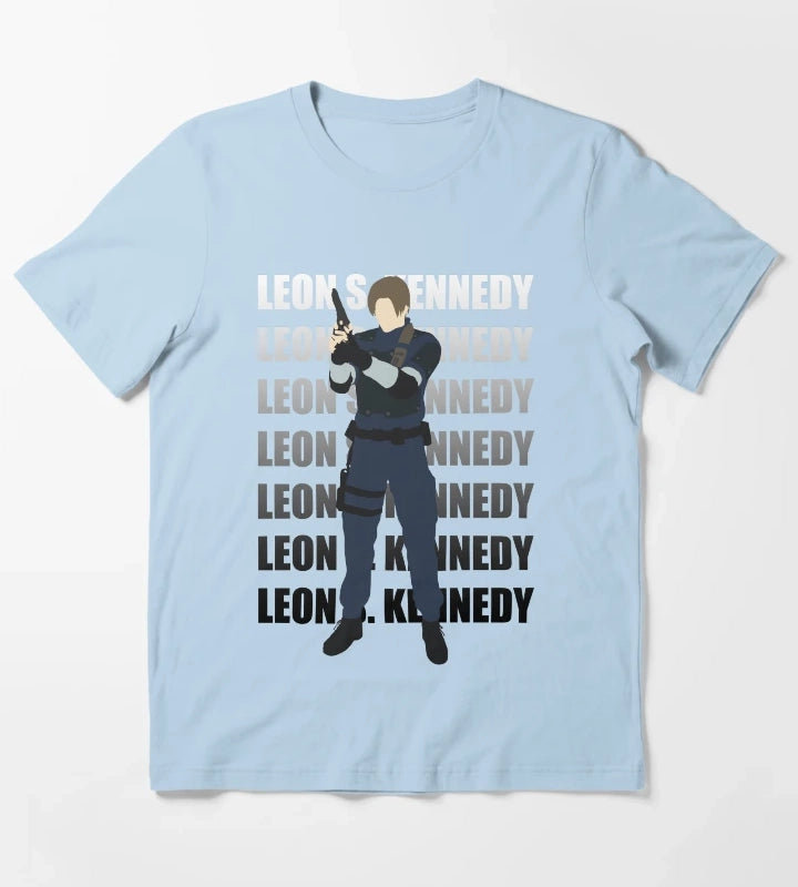 Leon Kennedy Residen Evil 2 T-Shirt Sky Blue