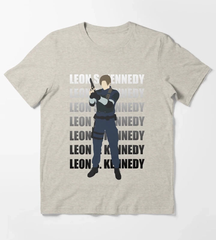 Leon Kennedy Residen Evil 2 T-Shirt Cream