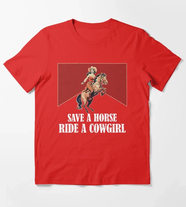 Lesbian Subtle WLW Ride A Cowgirl Queer Gay Pride Month T-Shirt Red