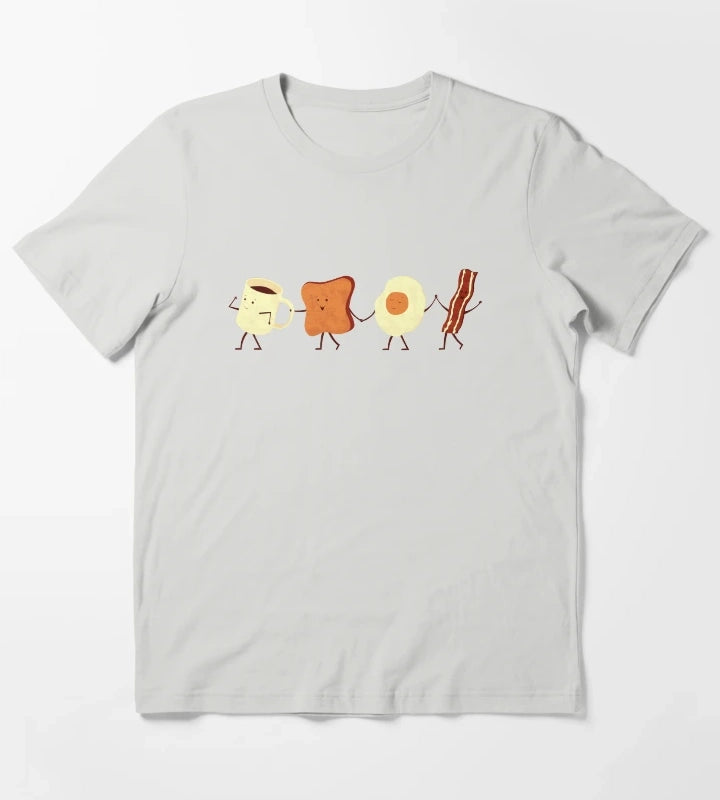 Lets All Go And Have Breakfast T-Shirt Light Grey