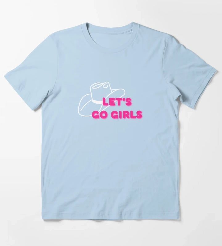 Lets Go Girls Black T-Shirt Sky Blue