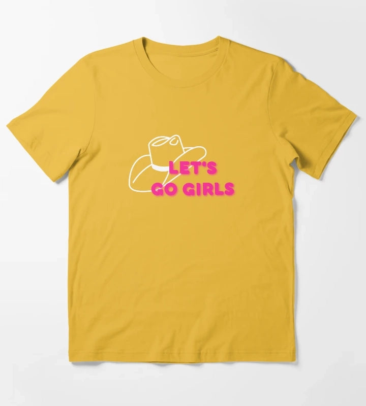 Lets Go Girls Black T-Shirt Yellow