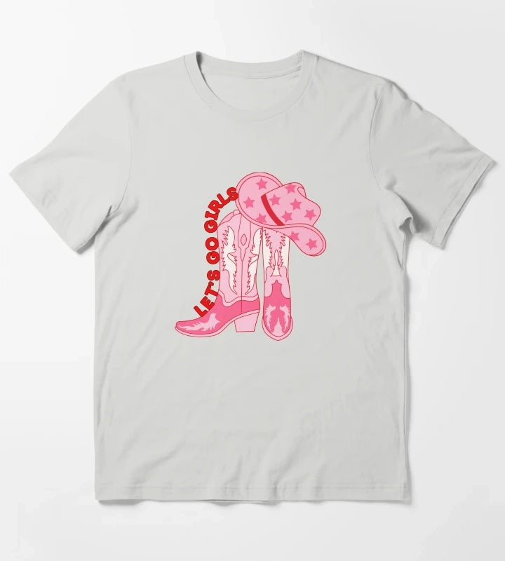 Lets Go Girls Cowgirl T-Shirt Light Grey