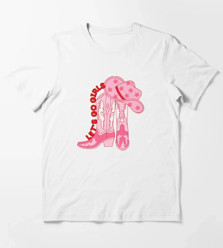 Lets Go Girls Cowgirl T-Shirt White