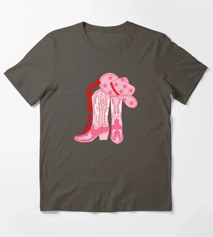 Lets Go Girls Cowgirl T-Shirt Dark Grey