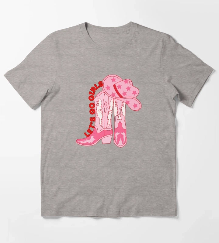 Lets Go Girls Cowgirl T-Shirt Heather Grey
