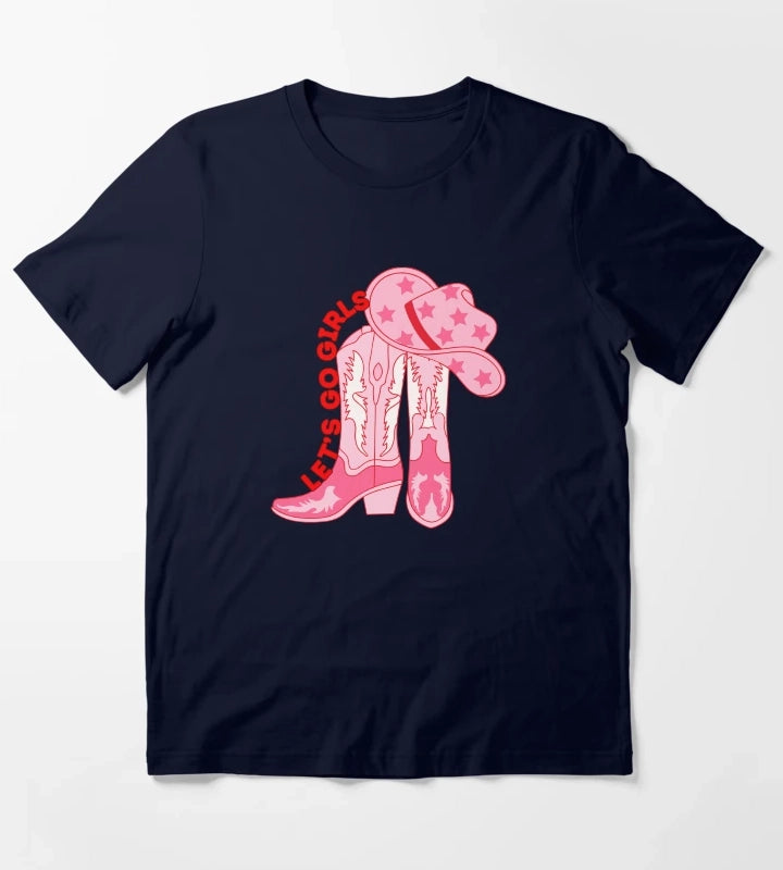 Lets Go Girls Cowgirl T-Shirt Navy