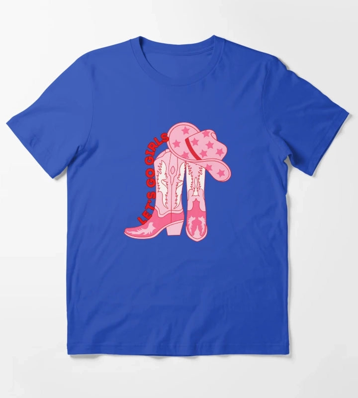 Lets Go Girls Cowgirl T-Shirt Blue