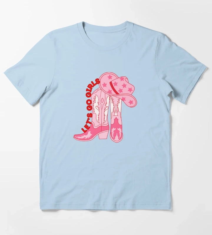 Lets Go Girls Cowgirl T-Shirt Sky Blue