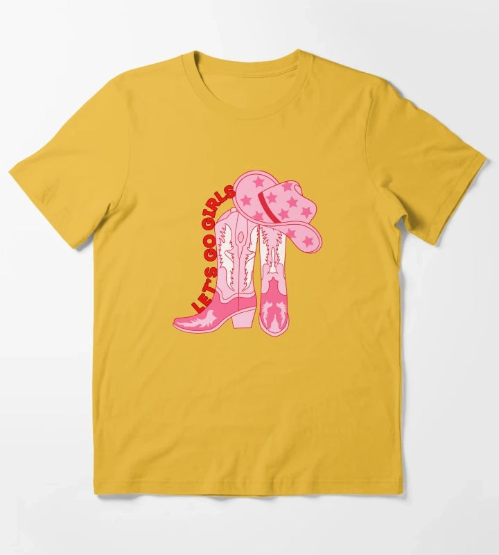 Lets Go Girls Cowgirl T-Shirt Yellow