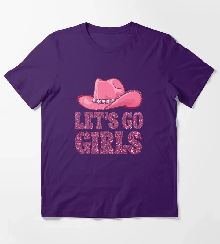 Lets Go Girls Space Cowgirl Hat Pink T-Shirt Purple