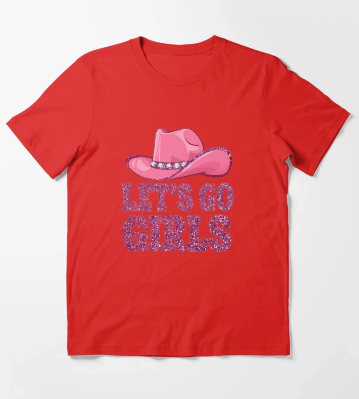 Lets Go Girls Space Cowgirl Hat Pink T-Shirt Red