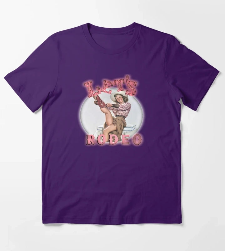 Lets Rodeo Vintage Cowgirl T-Shirt Purple