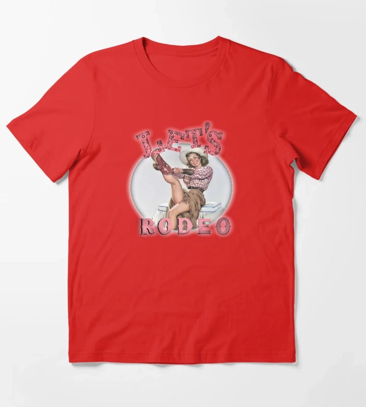 Lets Rodeo Vintage Cowgirl T-Shirt Red