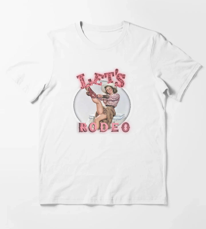 Lets Rodeo Vintage Cowgirl T-Shirt White