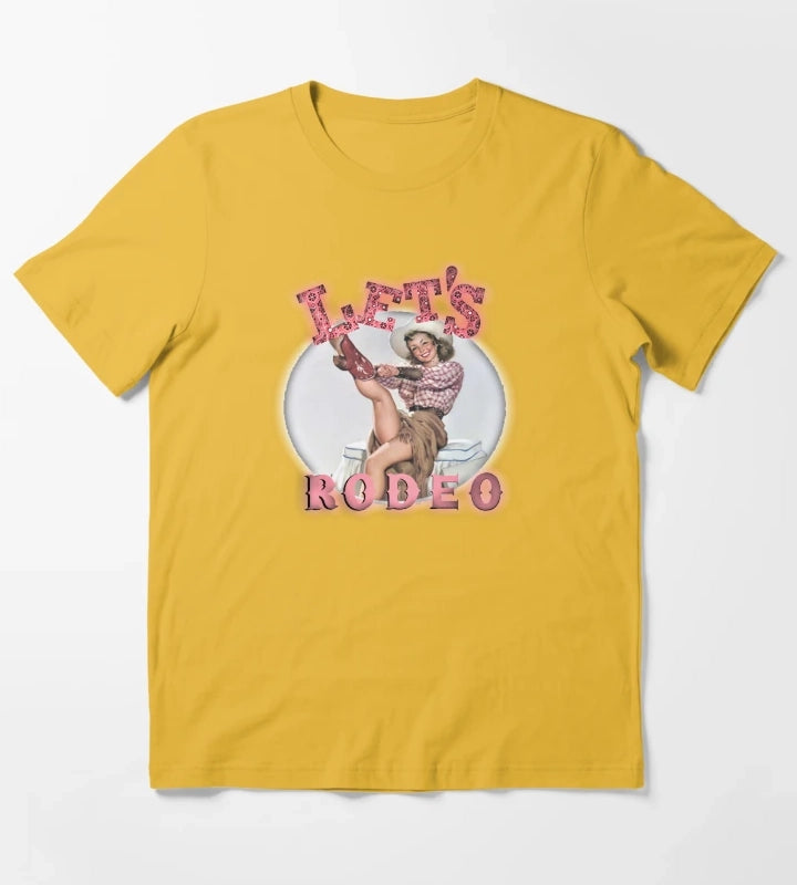 Lets Rodeo Vintage Cowgirl T-Shirt Yellow