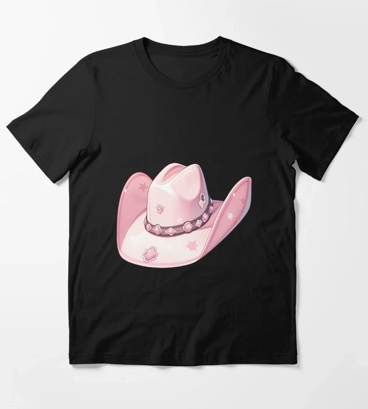 Lets go Girls Cute Pink Cowboy Cowgirl Hat T-Shirt