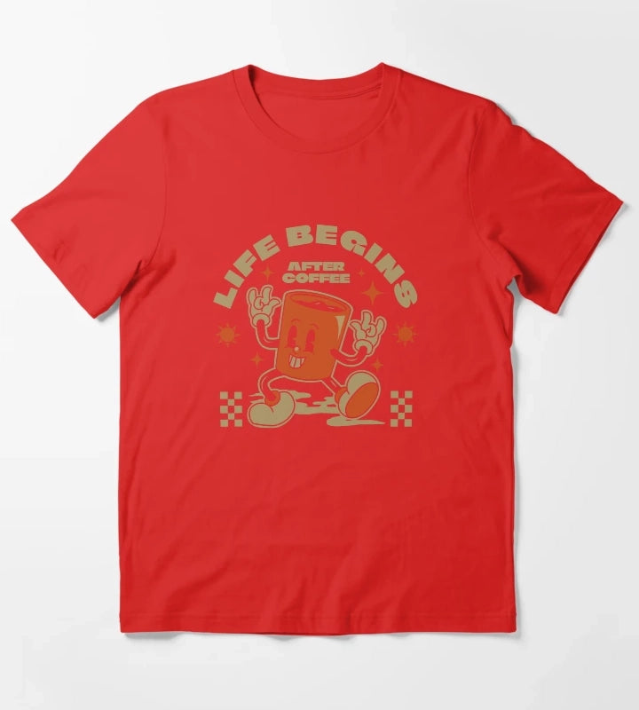 Life begins after coffee T-Shirt Red