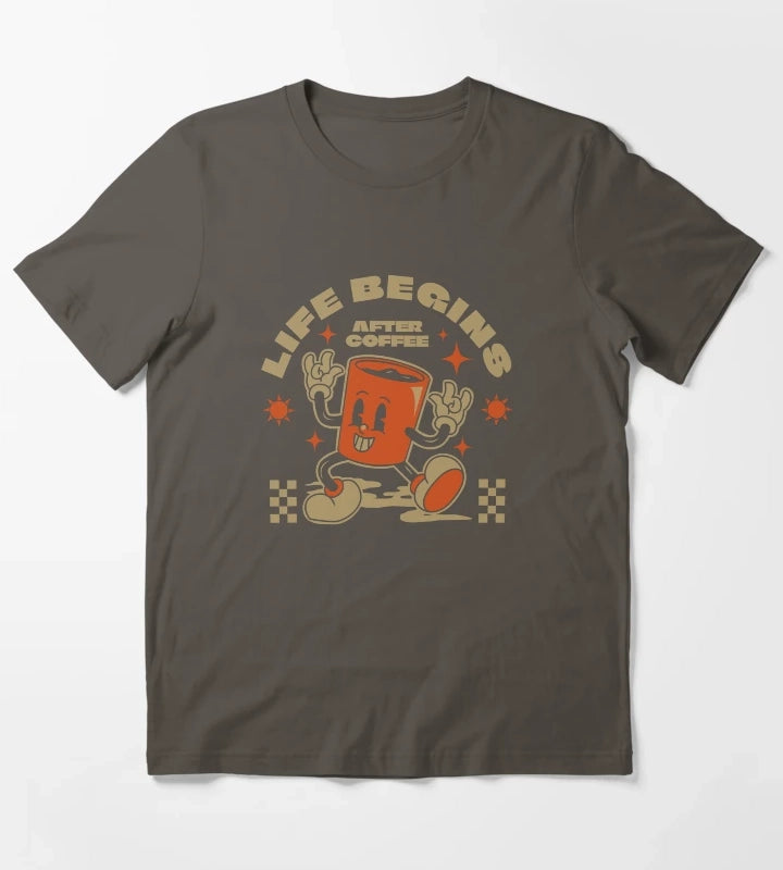 Life begins after coffee T-Shirt Dark Grey