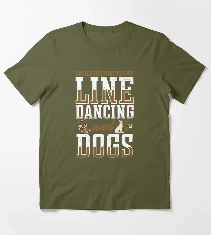 Line Dancing Linedance Line Dance T-Shirt Olive Green