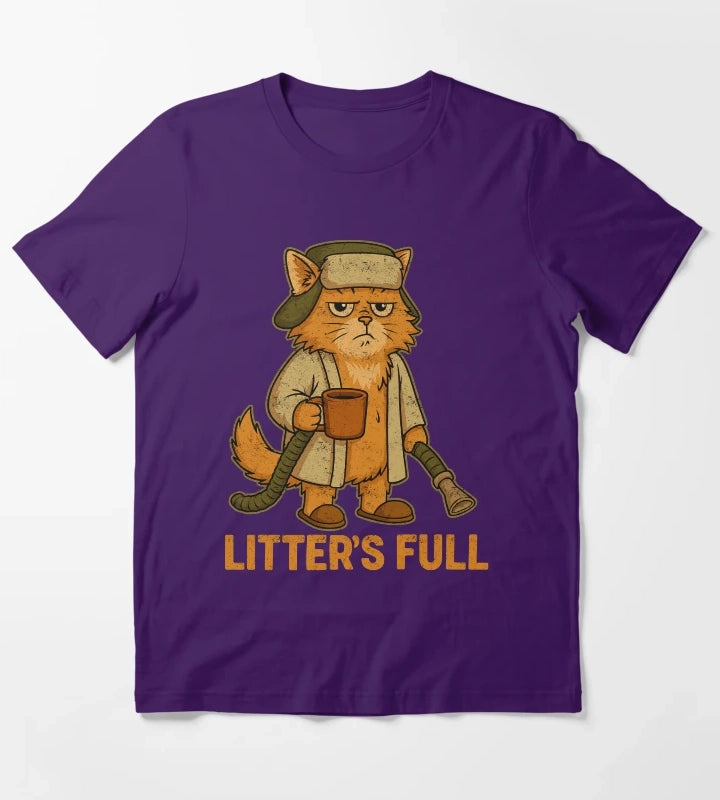 Litters Full Funny Cat Christmas Vintage Design T-Shirt Purple