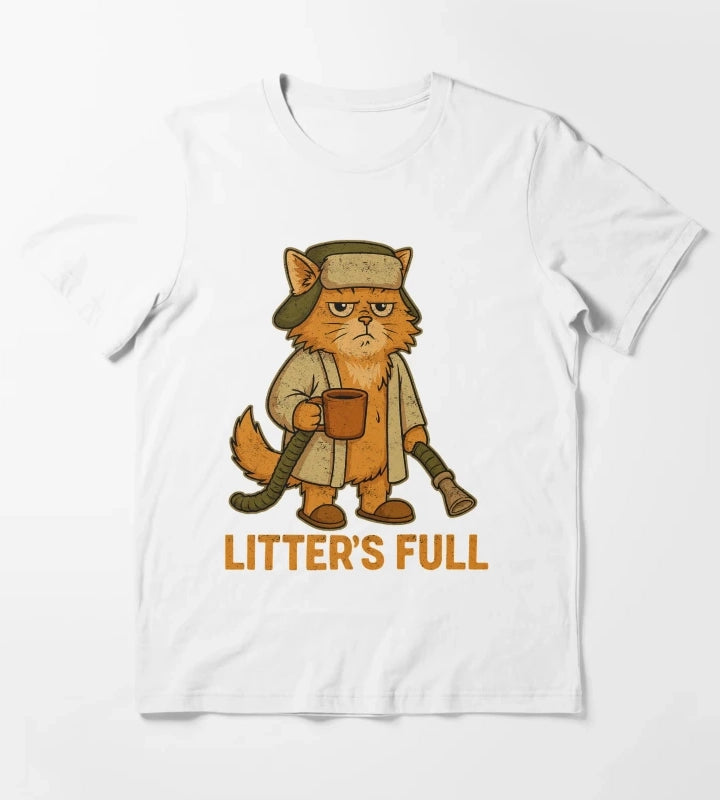 Litters Full Funny Cat Christmas Vintage Design T-Shirt White