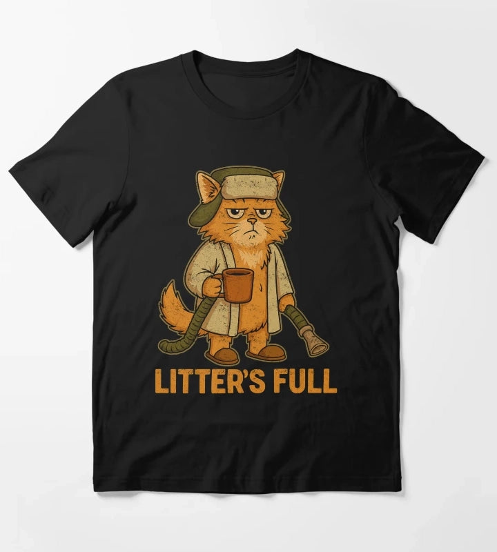 Litters Full Funny Cat Christmas Vintage Design T-Shirt